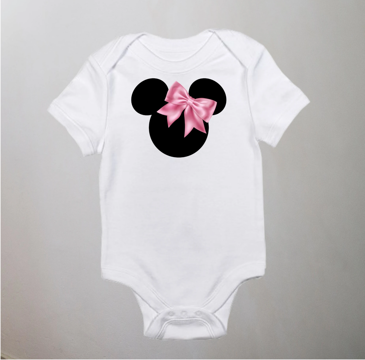 Pink Mickey printed onesie
