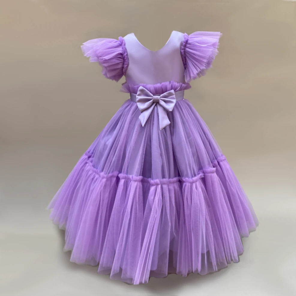 Beatrix soft lilac tulle gown