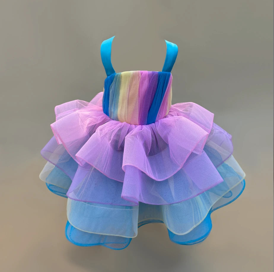 Rain rainbow tutu dress