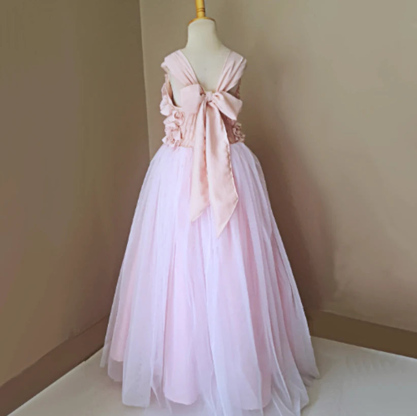 Sia soft peach flower dress