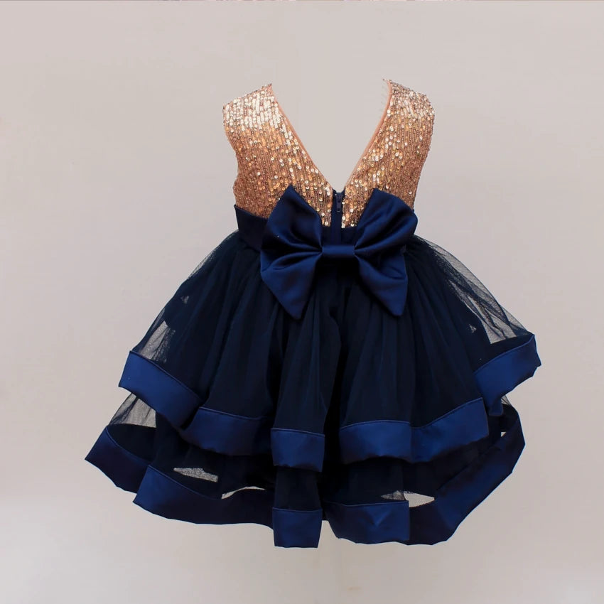 Serenity navy and gold dress