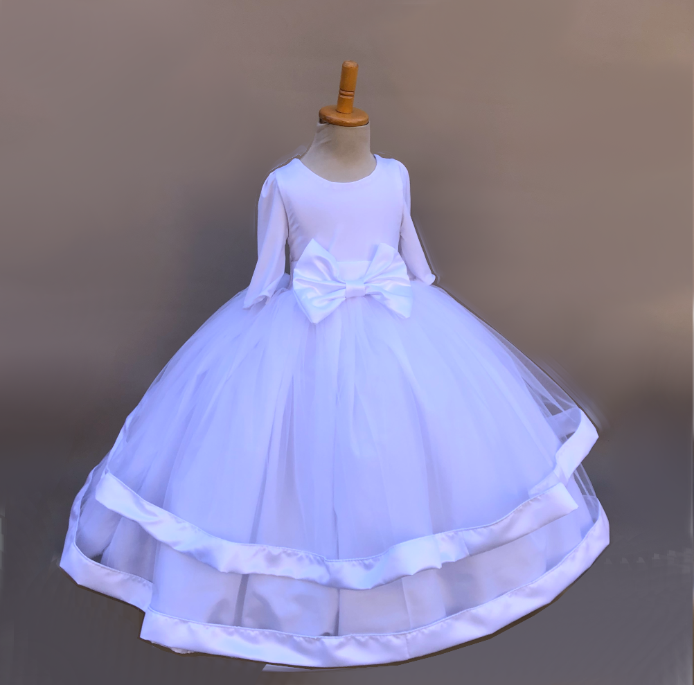 Catira all white flower girl gown
