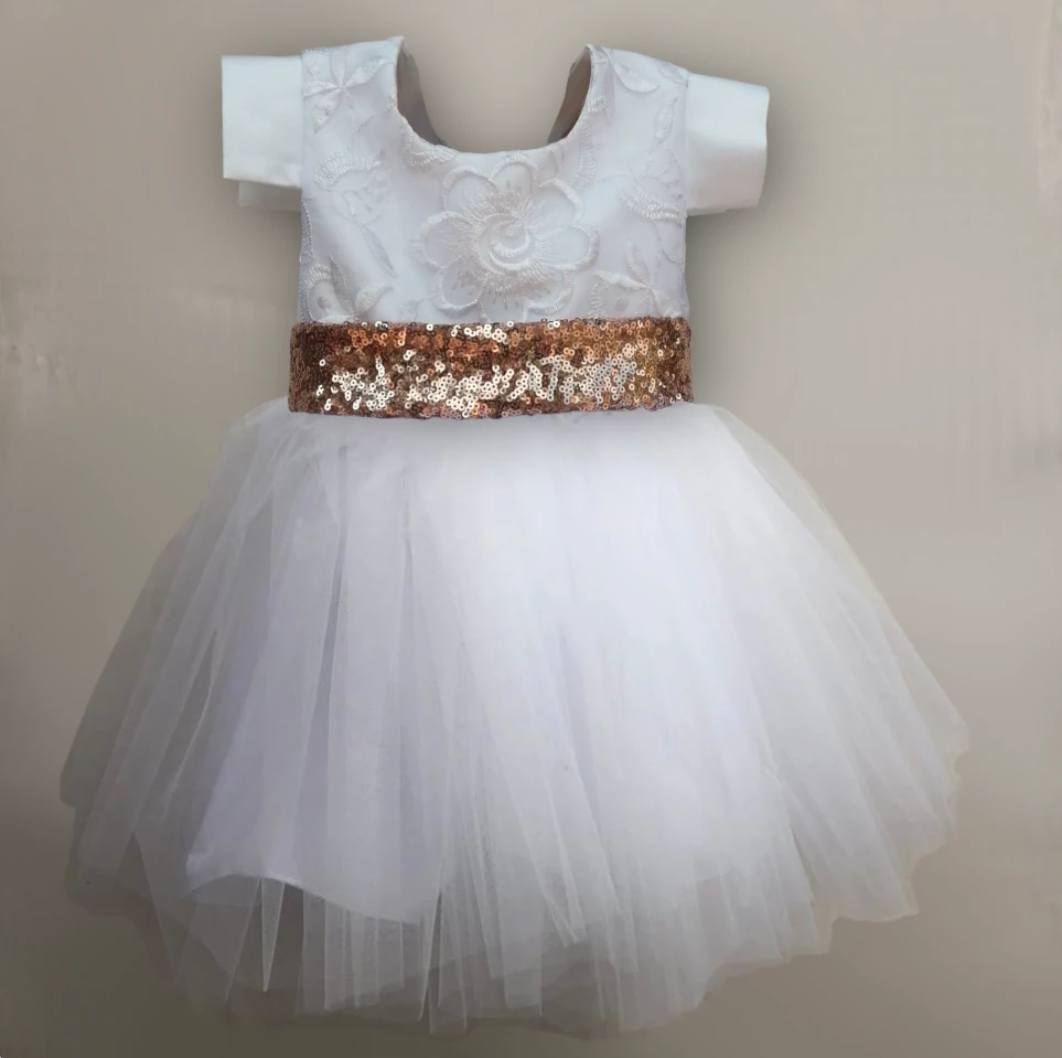 Pearl white lace tutu dress