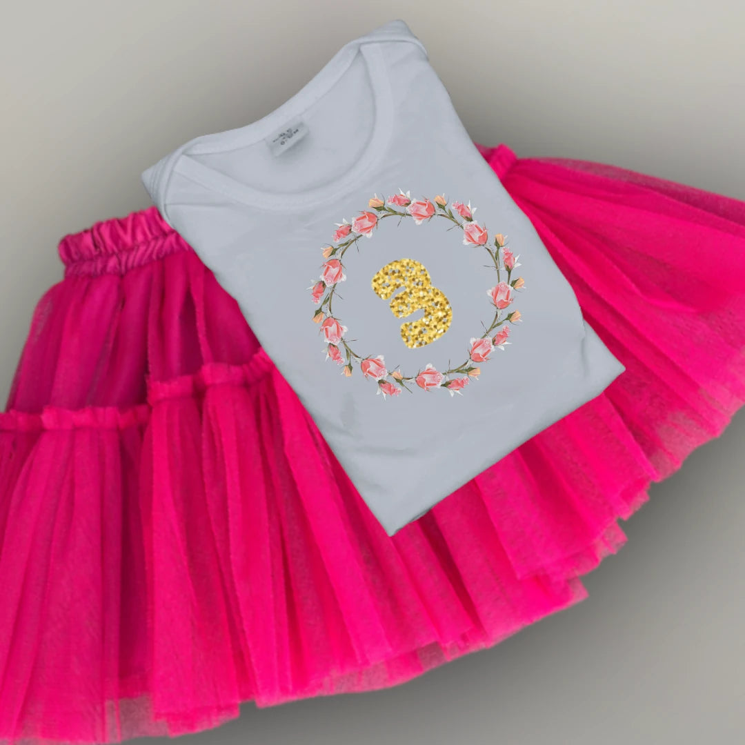 Hot pink tutu skirt set