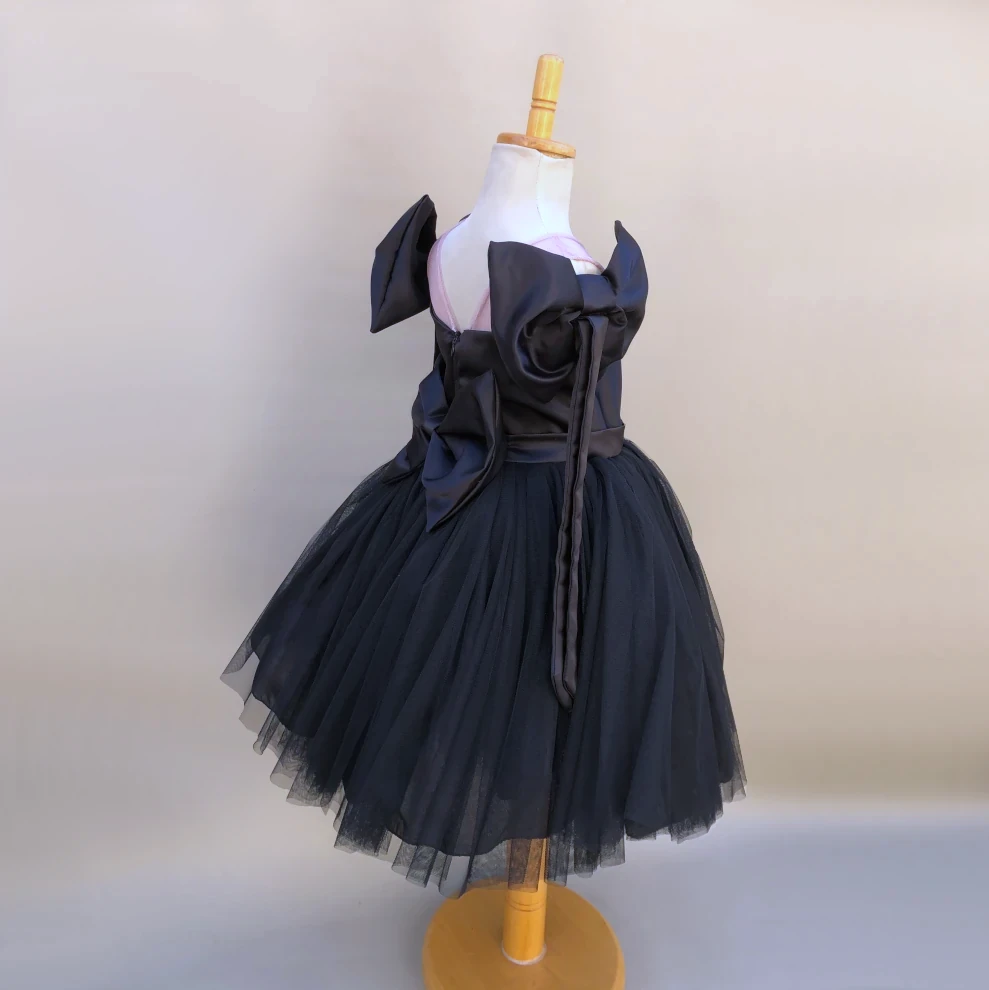 Avery black occasion tulle dress