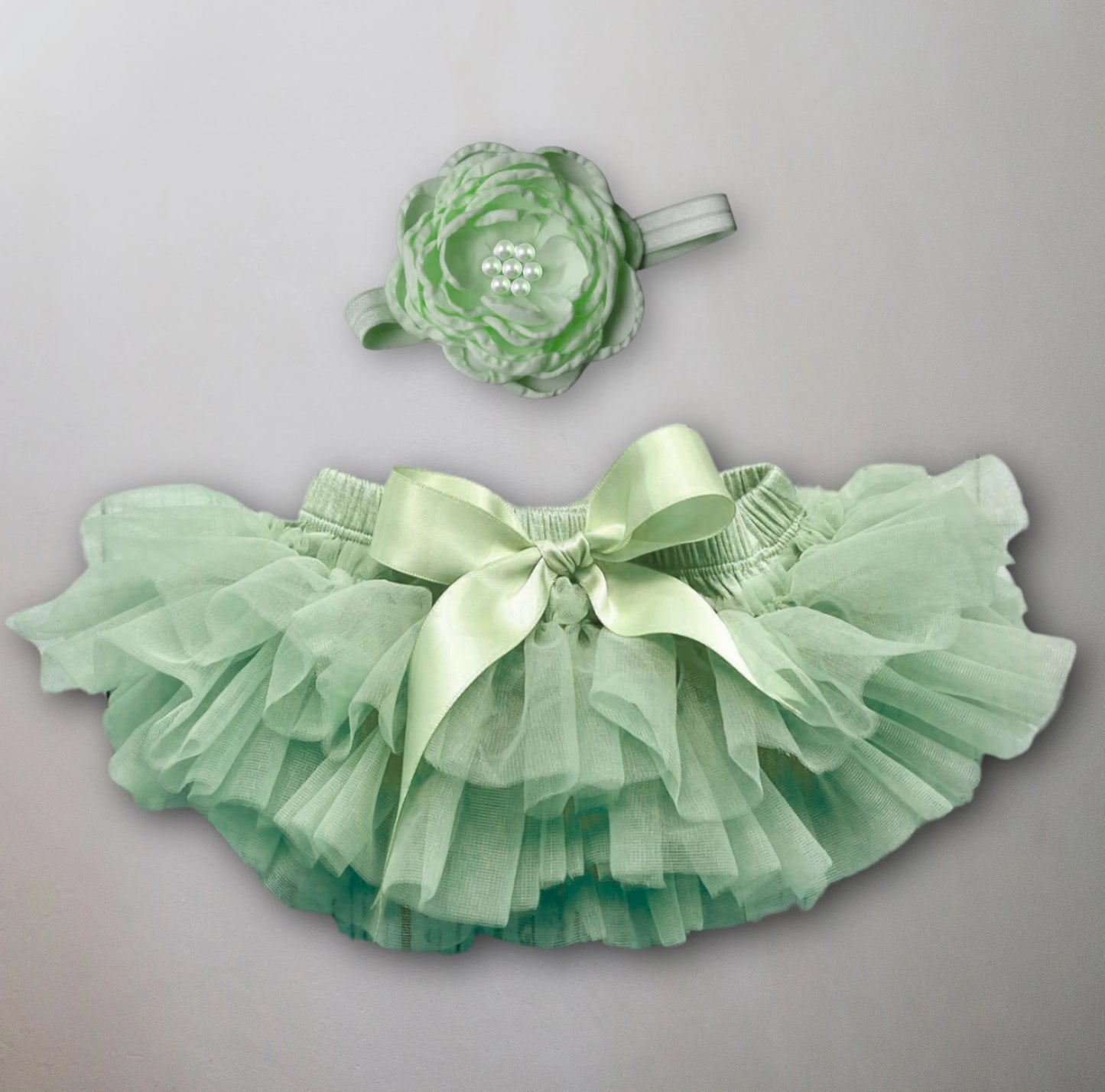 Green tutu skirt with matching headband